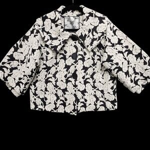 Kensie Floral Jacket Womens Small Floral Wool Blend‎ Button Crop Academia Luxury